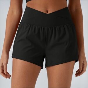 Halara Black High-Waist V-Cut Active Shorts
